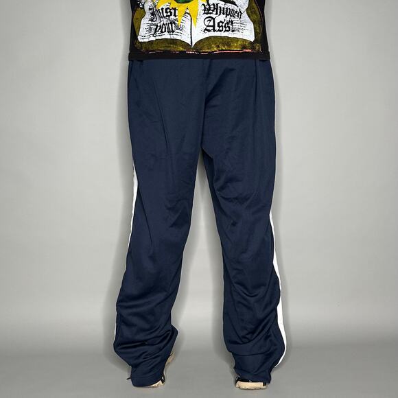 Vintage Y2K Nike Sweatpants Mens 2XL Baggy Navy Blue White Swoosh Polyester - Picture 3 of 4